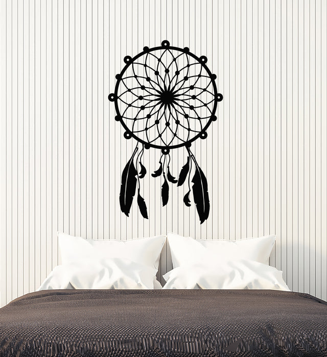 Vinyl Wall Decal Bedroom Talisman Dreamcatcher Ornament Feather  Stickers Mural (g4771)