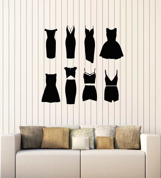 Vinyl Wall Decal Women's Clothes Store Little Black Dress Stickers Mural (g1739)