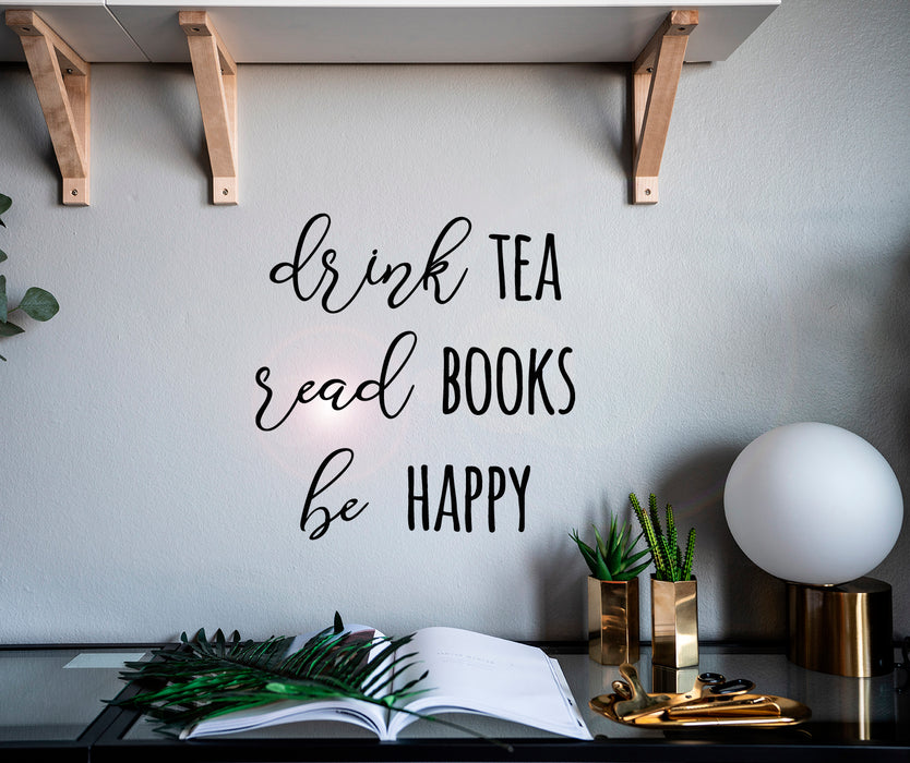 Виниловая наклейка на стену Be Happy Read Books Inspirational Phrase Stickers Mural 22,5 x 22 дюйма gz210