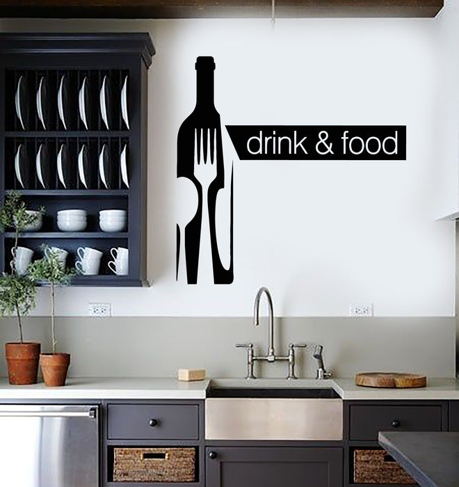 Vinyl Wall Decal Drink Food Alcohol Bottle Drink Kitchen Decor Stickers Mural (g2862)