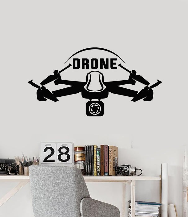 Vinyl Wall Decal Quadcopter Drone Flying Zone Aircraft  Stickers Mural (g5024)