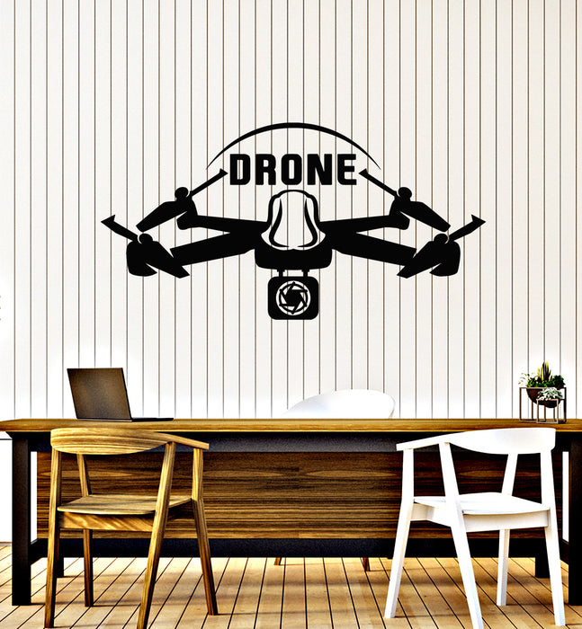 Vinyl Wall Decal Quadcopter Drone Flying Zone Aircraft  Stickers Mural (g5024)