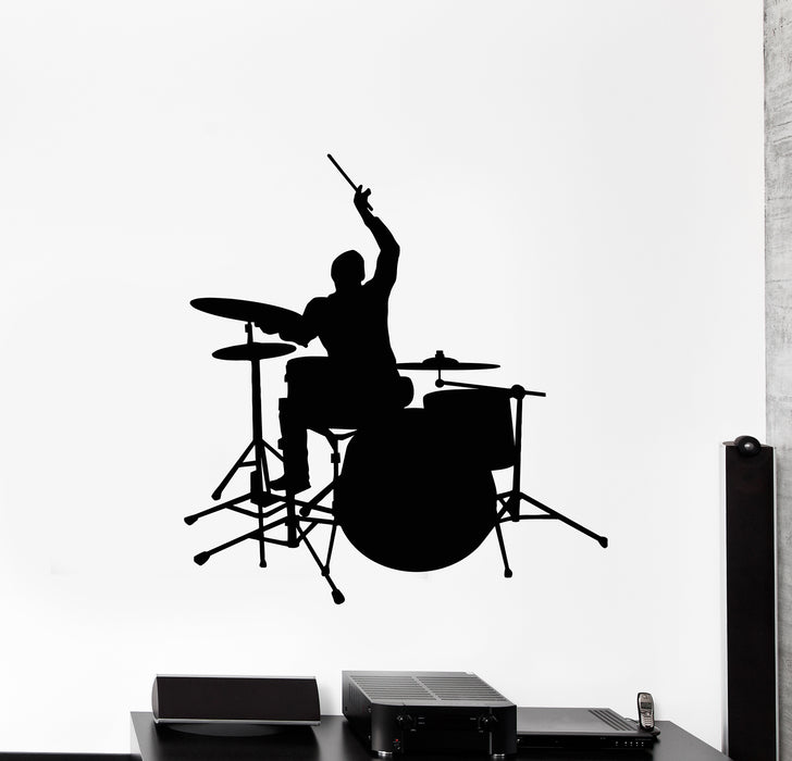 Vinyl Wall Decal Drums Musical Instruments Drummer Drumsticks Stickers Mural (g1433)