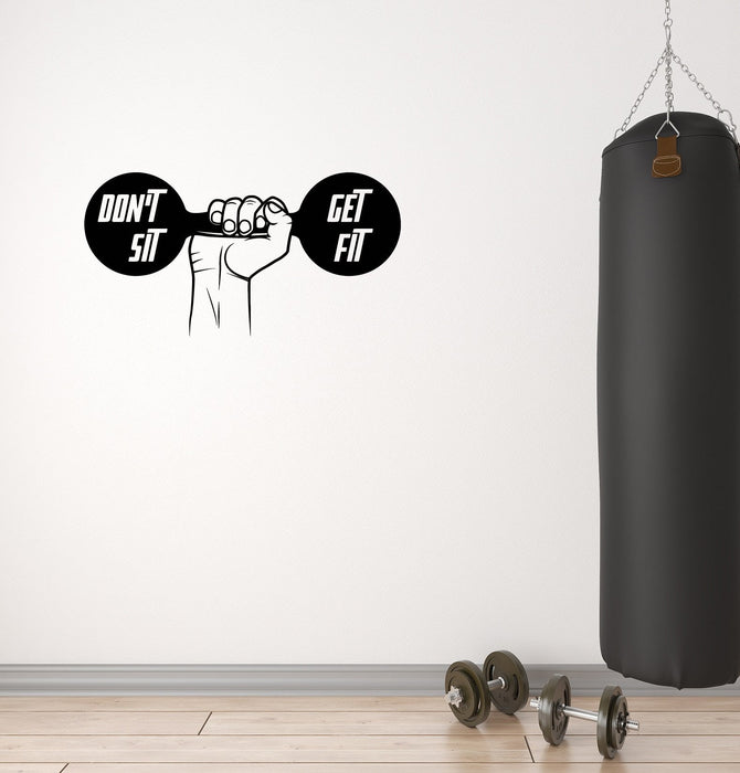 Wall Vinyl Sticker Decal Decor Dumbbell Gym Fitness Sport Decor Unique Gift (g089)