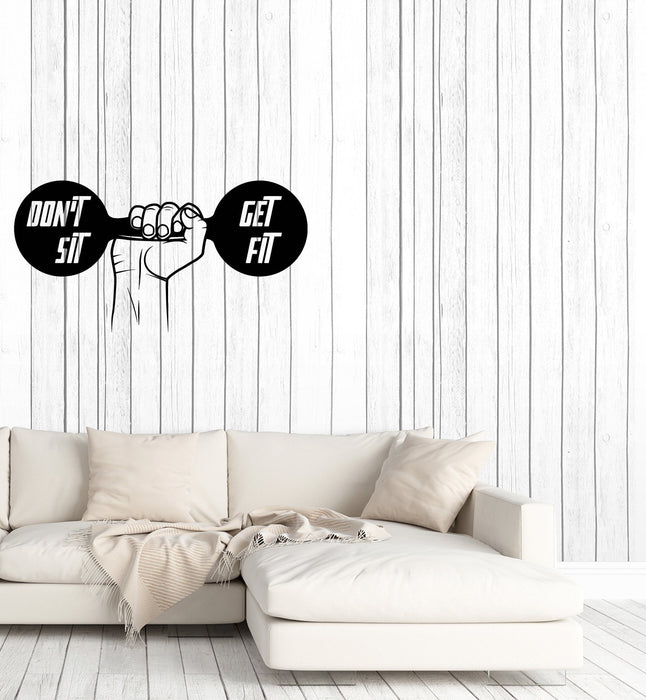 Wall Vinyl Sticker Decal Decor Dumbbell Gym Fitness Sport Decor Unique Gift (g089)