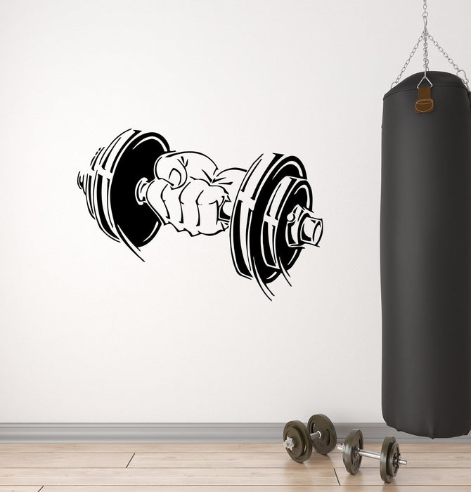 Vinyl Decal Dumbbell Bodybuilding Work Out Sport Gym Arm Fitness Wall Sticker Unique Gift (ig1063)