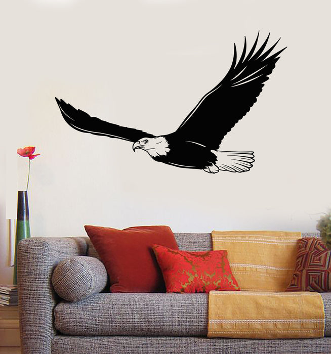 Vinyl Wall Decal Flying Big Bald Bird Tribal Feathers Predator Stickers Mural (g1272)