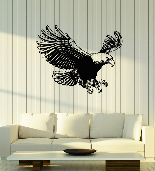 Vinyl Wall Decal Big Tribal Bird American Symbol Flying Eagle Claws Stickers Mural (g1337)