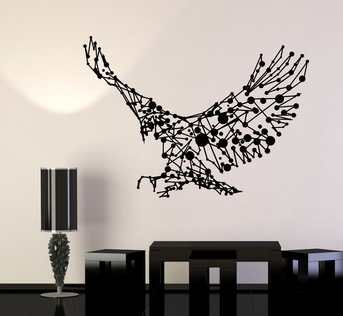 Vinyl Wall Decal Abstract Eagle Flying Big Bird Patriot Art Decor Stic ...
