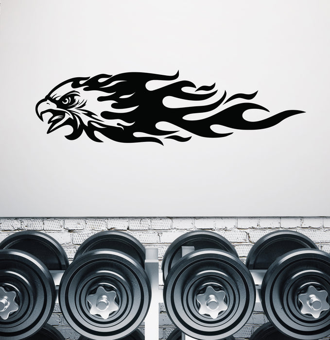 Eagle on Fire Vinyl Wall Decal Bird Decor for Gym Boys Room Stickers Mural (k046)