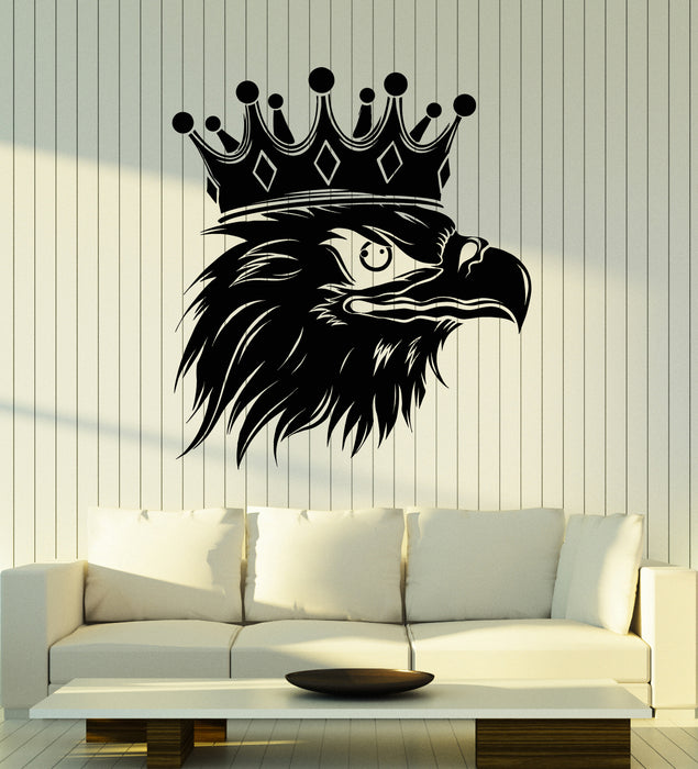 Vinyl Wall Decal Tribal Bird Eagle Bald Head Crown King Stickers Mural (g3398)