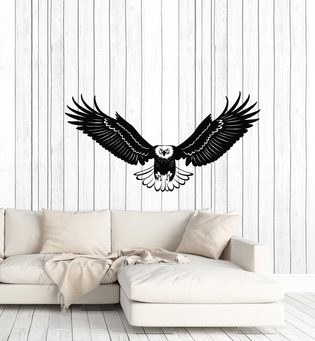 Vinyl Wall Decal Flying Bird Bald Big Eagle With Wings Stickers Mural (g4574)