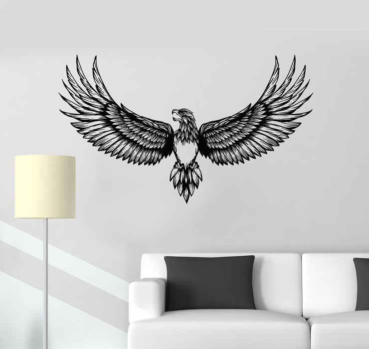 Vinyl Wall Decal Flying Big Eagle Bird Air Tribal Symbol Stickers Mural (g4839)