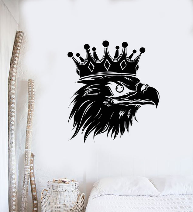 Vinyl Wall Decal Tribal Bird Eagle Bald Head Crown King Stickers Mural (g3398)