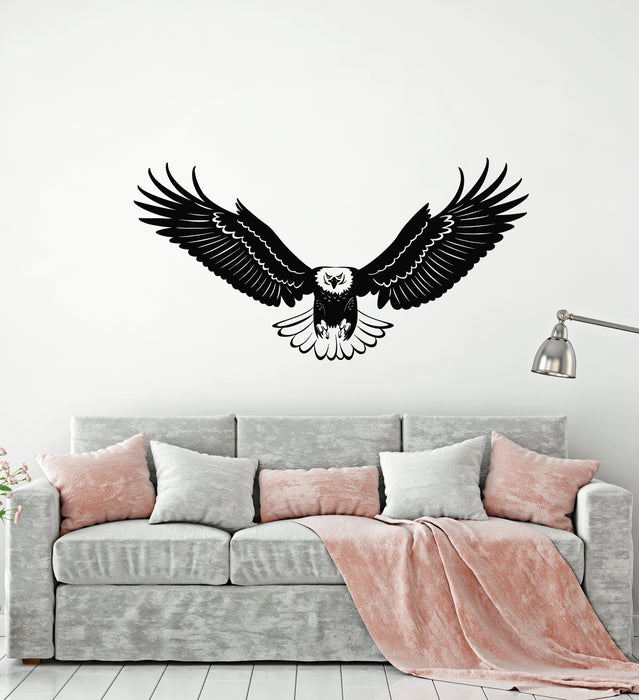 Vinyl Wall Decal Flying Bird Bald Big Eagle With Wings Stickers Mural (g4574)