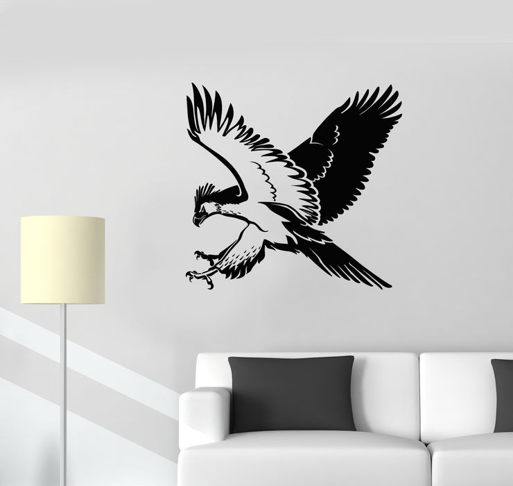 Vinyl Wall Decal Flying Eagle Wings Air Tribal Symbol Big Bird Stickers Mural (g5982)