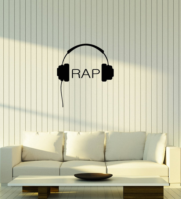 Autocollant mural en vinyle pour écouteurs, musique rap, cadeau unique (g069)