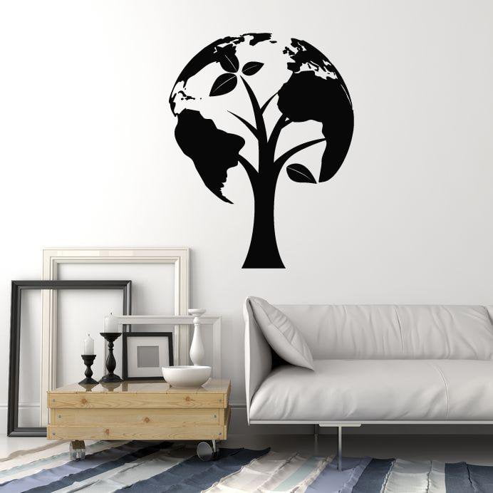 Vinyl Wall Decal Tree Earth Ecology Globe Save the World Decor Stickers Mural (ig5384)