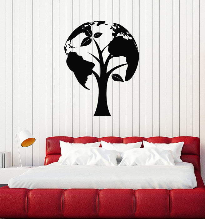 Vinyl Wall Decal Tree Earth Ecology Globe Save the World Decor Stickers Mural (ig5384)