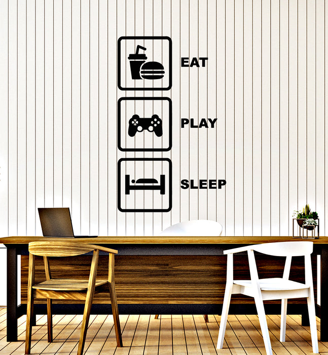 Vinyl Wall Decal Letter Eat Play Sleep Game Zone Room Stickers Mural (g1579)