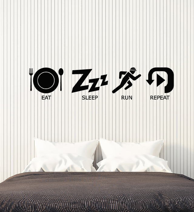 Виниловые наклейки на стену Eat Sleep Run Repeat Running Runer Наклейки Mural (g2069)