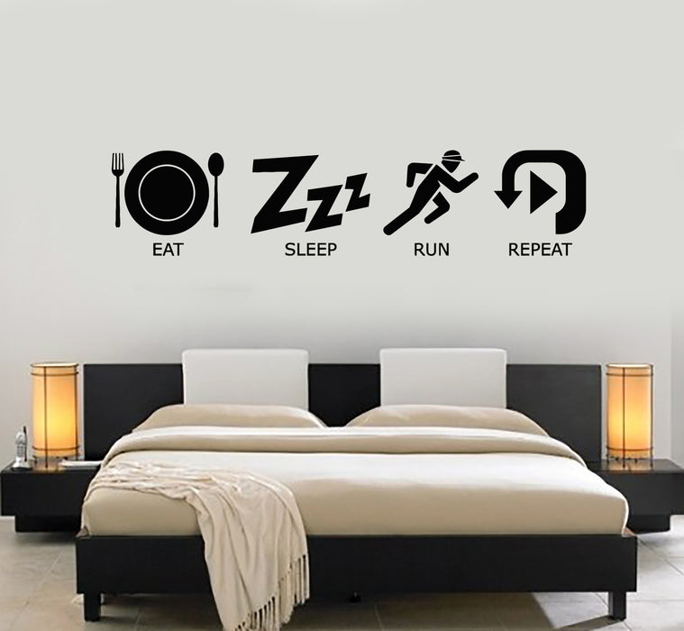 Виниловые наклейки на стену Eat Sleep Run Repeat Running Runer Наклейки Mural (g2069)