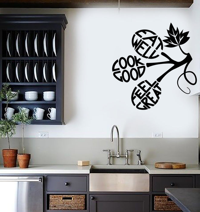 Vinyl Wall Decal Healthy Eat Diet Inspire Words Dining Room Stickers Mural (ig5348)
