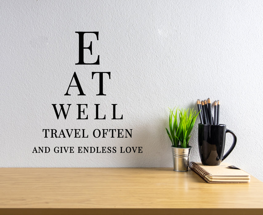 Vinyl Wall Decal Eat Travel Endless Love Inspire Quote Lettering Stickers Mural (g8009)