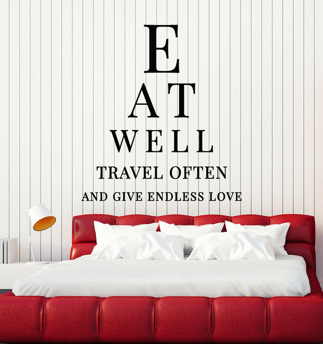 Vinyl Wall Decal Eat Travel Endless Love Inspire Quote Lettering Stickers Mural (g8009)