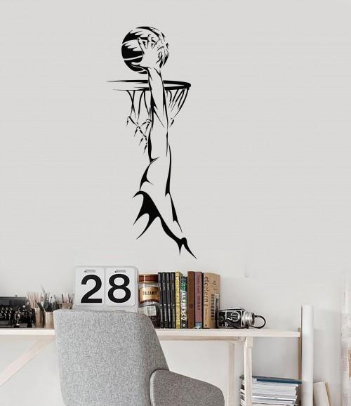 Vinyl Wall Decal Basketball Player Ring Sports Fan Boy Room Mural Unique Gift (ig2818)