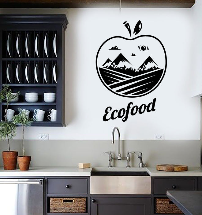 Vinyl Wall Decal Healthy Ecofood Apple Organic Fruits Vegetables Stickers Mural (g4412)