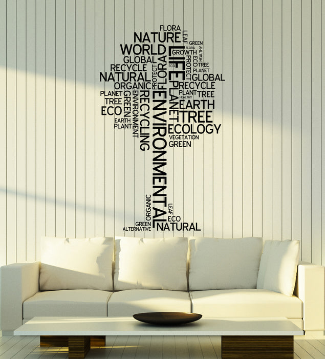 Vinyl Wall Decal Environmental Tree Ecology Nature Green Organic Words Stickers Mural (ig6183)