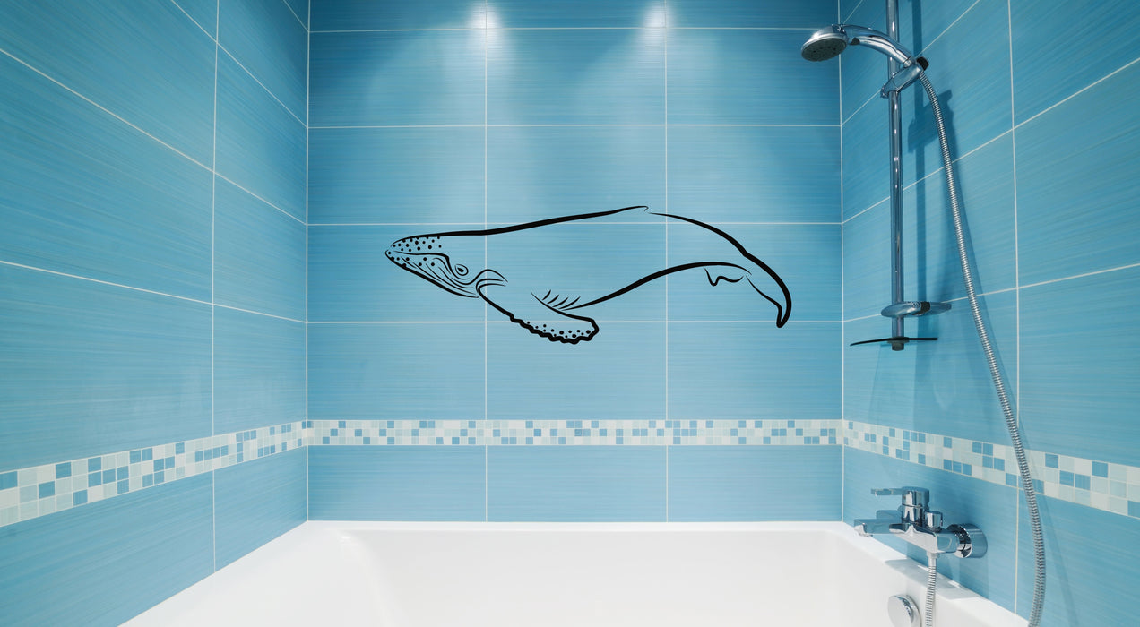 Wall Decal Animals Fish Whale Sea Ocean Bathroom Decor Vinyl Sticker (ed1003)