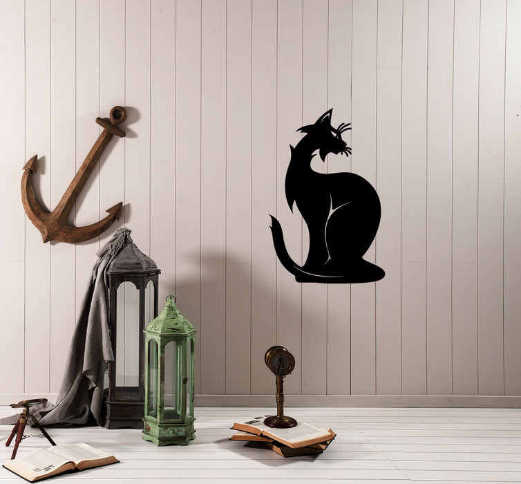 Wall Decal Black Cat Animal Pet Decor Vinyl Sticker (ed1008)