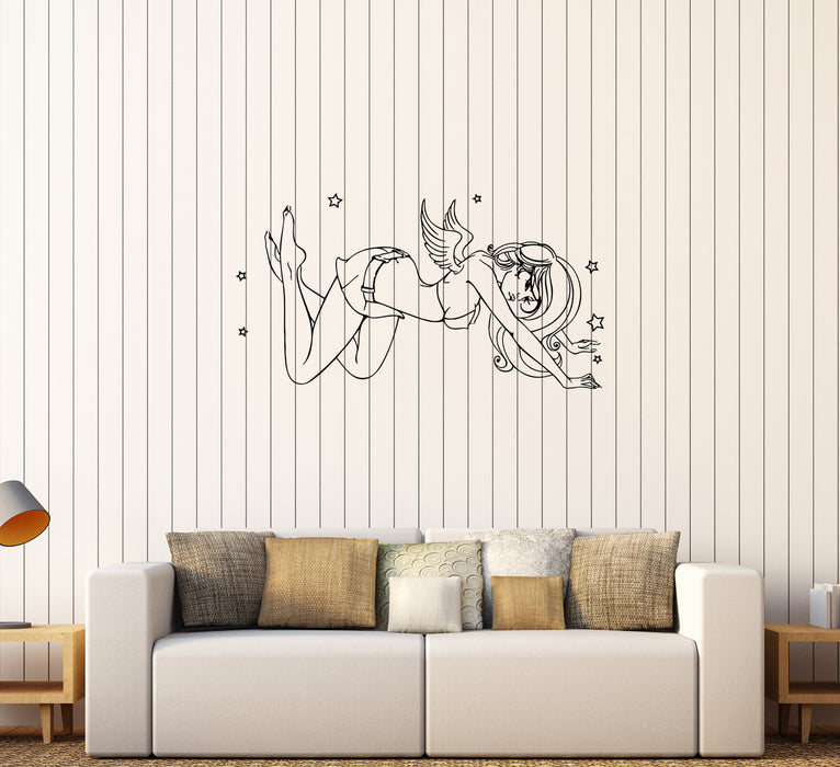 Wall Decal Angel Sexy Girl Naked Beautiful Woman Vinyl Sticker (ed1010)