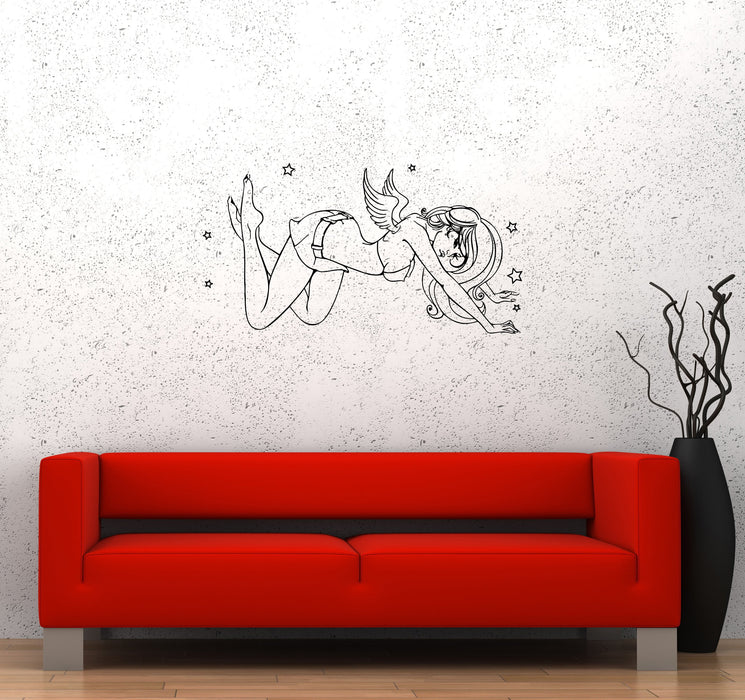 Wall Decal Angel Sexy Girl Naked Beautiful Woman Vinyl Sticker (ed1010)