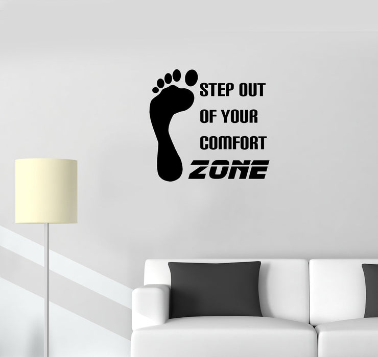 Wall Decal Motivation Phrase Step Inspiration Comfort Zone Vinyl Sticker (ed1017)