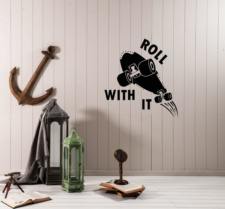 Wall Decal Skateboard Inscription Sport Skate Phrase Extreme Vinyl Sticker (ed1022)