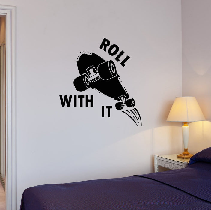 Wall Decal Skateboard Inscription Sport Skate Phrase Extreme Vinyl Sticker (ed1022)