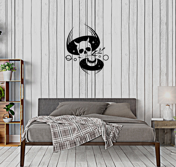 Wall Decal Skull Skeleton Night Cosmos Stars Monster Vinyl Sticker (ed1023)