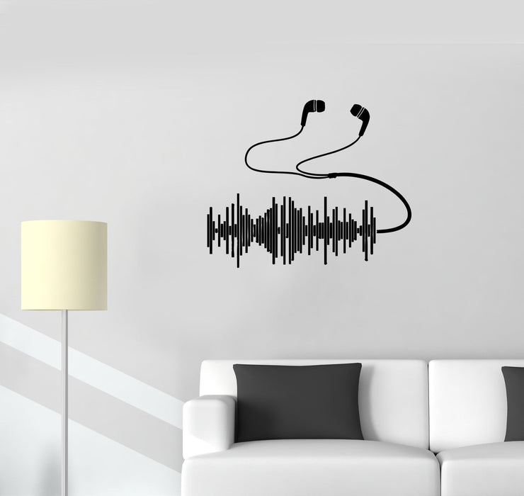 Wall Decal Headphones Music Sound Decor Vinyl Sticker (ed1043)