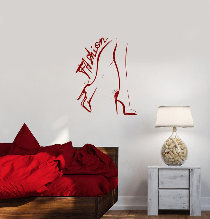 Wall Decal Fashion Style Beauty Salon Girl Woman Feet Legs Vinyl Sticker (ed1101)