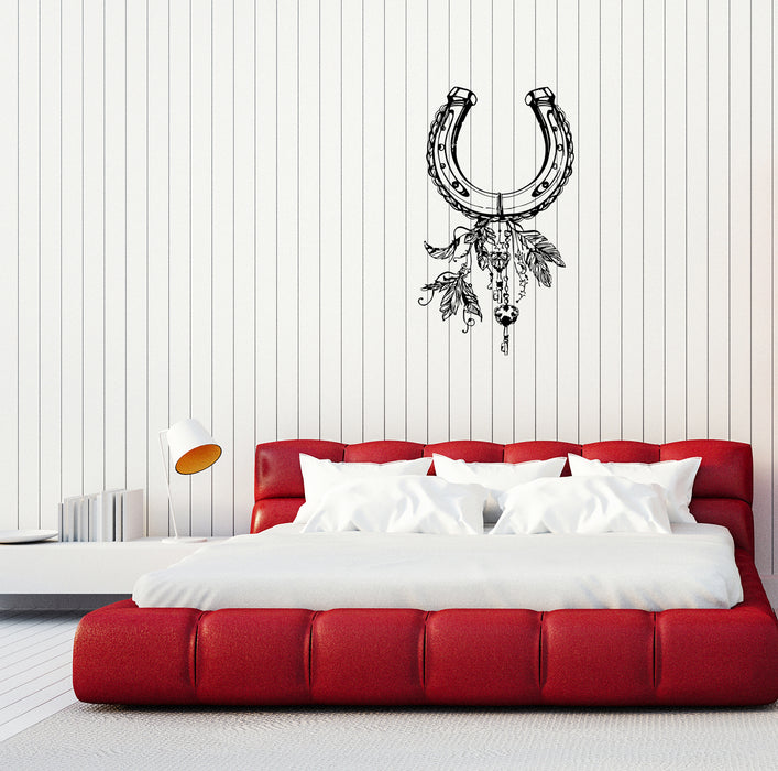 Wall Decal Horseshoe Luck Dreamcatcher Bedroom Romance Vinyl Sticker (ed1110)