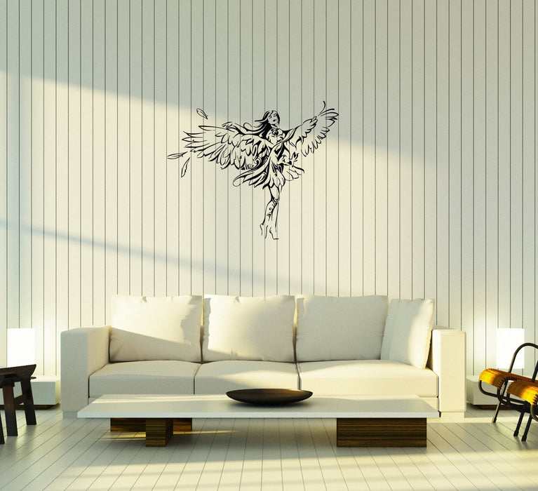 Wall Decal Girl Eagle Bird Angel Romantic Wings Vinyl Sticker (ed1113)