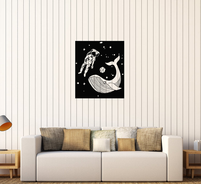 Wall Decal Space Astronaut Kids Room Whale Fish Fantasy Vinyl Sticker (ed1114)