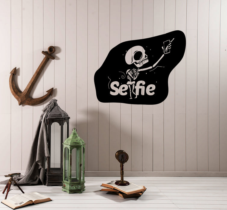 Wall Decal Skeleton Selfie Photo Bones Skull Youth Vinyl Sticker (ed1116)