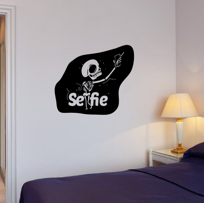 Wall Decal Skeleton Selfie Photo Bones Skull Youth Vinyl Sticker (ed1116)