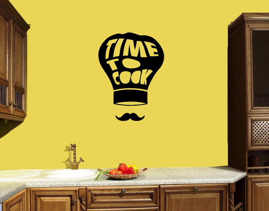 Wall Decal Kitchen Decor Phrase Words Time to Cook Vinyl Sticker (ed1118)