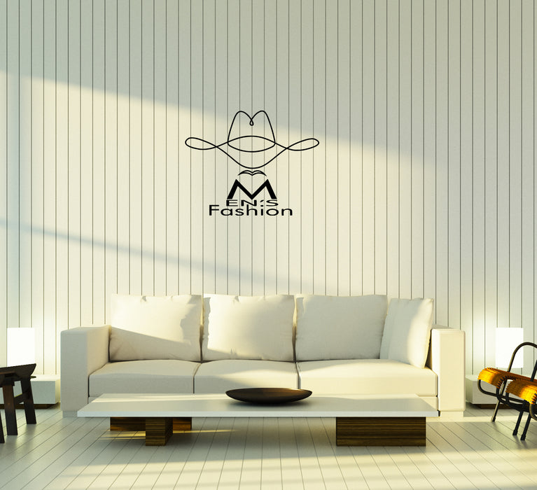 Wall Decal Men's Fashion Words Hat Style Phrase Vinyl Sticker (ed1119)