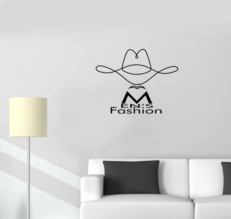 Wall Decal Men's Fashion Words Hat Style Phrase Vinyl Sticker (ed1119)